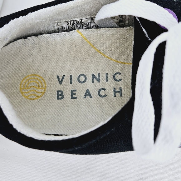 Vionic Beach Stinson Lace-Up Sneaker in Black Size 10 - Picture 9 of 12